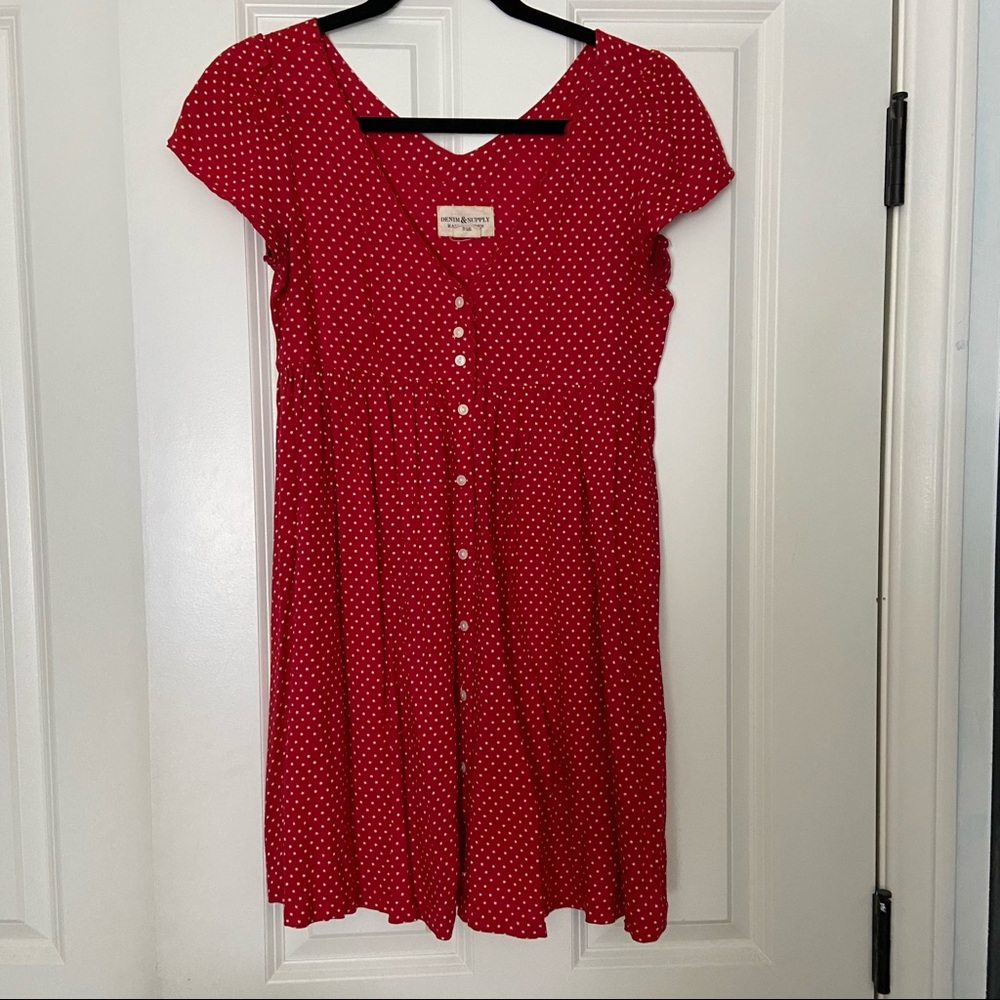 Ralph Lauren Button Front Star Print Dress
